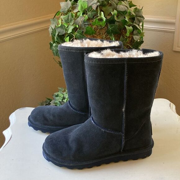BearPaw Elle Short Blue Suede Pull On Women’s Boots Size 6 - Picture 5 of 14